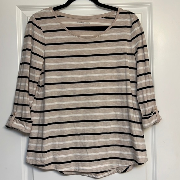 Croft & Barrow 3/4 Sleeve Striped Top - Picture 1 of 2